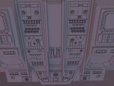 sci-fi control station Low-poly 3D model