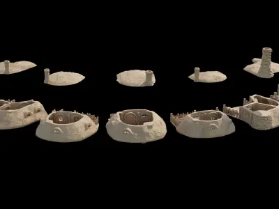 Hobbit Burrows Tabletop Terrain 28 MM 3D print model