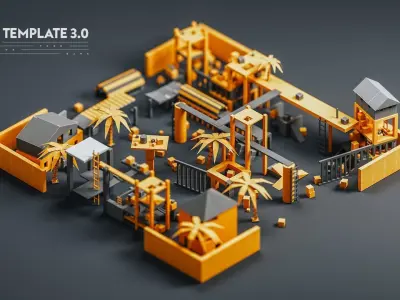 Game Template - Prototype Elements Low-poly 3D model