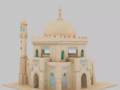 Futuristic Temple Low-poly 3D model