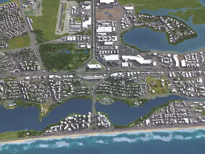 Barra da Tijuca - 3D City Model Low-poly 3D model