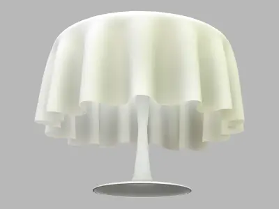 Round Table With Table Cloth Low-poly 3D model