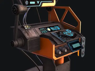Sci-Fi Console Computer Base 3 Low-poly 3D model