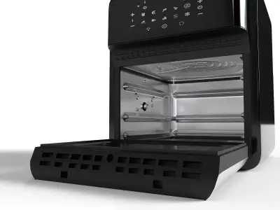 Stillstern Airfryer interior and exterior with tray attachments 3D model