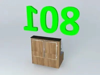 Kit801 Desk Exhibitor Refrig. Static Curved 2 doors b Alex Ma... Free 3D model