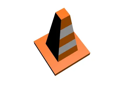 Low Poly Game Ready Traffic Cone Low-poly 3D model