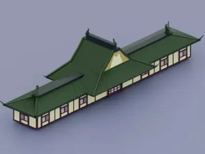 Ancient Chinese House Low-poly 3D model