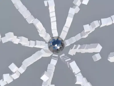 Rigid body animation with sphere 3D model