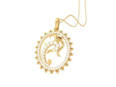 Oum Ganesha Spiritual Pendant 3D print model