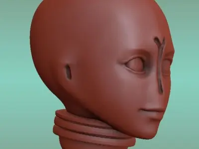 2PI Female warrior Heads 3D print model