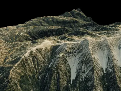 Mount Nebo 3d terrain model Low-poly 3D model