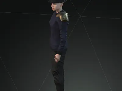 Pack 14 Steampunk rigged character woman Low-poly 3D model