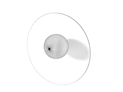 Disc and Sphere Asymmetric Wall Lamp Free 3D model