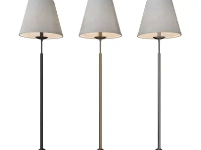 Hotel floor lamp 01008-1 black - antique bronze - chrome 3D model