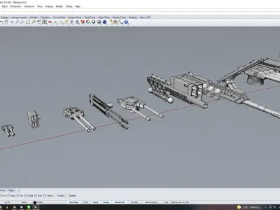 Sci-fi Vehicle Weapons 3D model