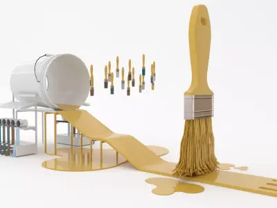 Paintbrush Playground 3D Asset  Stylized Game Environment 3D model