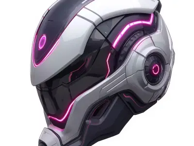 Cyber-Synthetic Scout Helmet 3D Model Low-poly 3D model