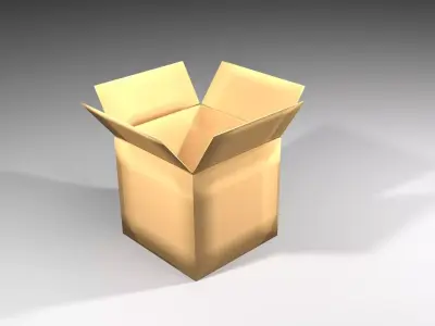 Cardboard Box - Square 3D model