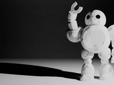 Cute Robot Low-poly 3D model