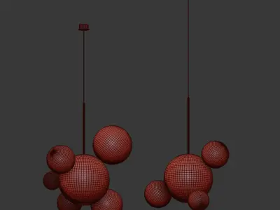 Suspension Light Giopato Coombes Bolle 4 Lamp Set 3D model