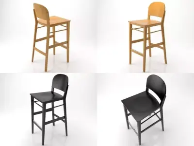 barstool a different colored bar stools 3D model