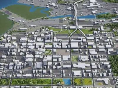 Anchorage - City 3D Model Low-poly 3D model