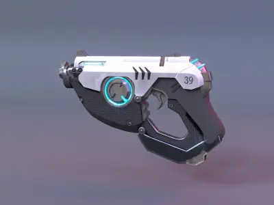 Tracer Puls Pistol For Game Asset Low-poly 3D model