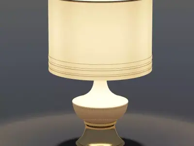 White and Gold lamp classic Low-poly 3D model