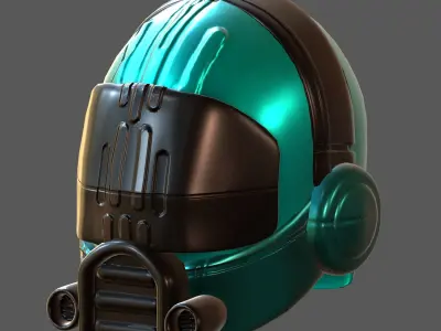 Helmet plastic mask protection Low-poly 3D model Low-poly 3D model