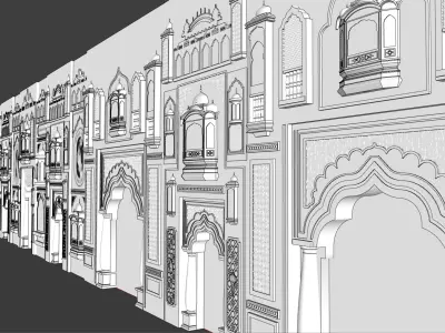 Traditional Elements and Shapes 3D Model Collection  Low-poly 3D model