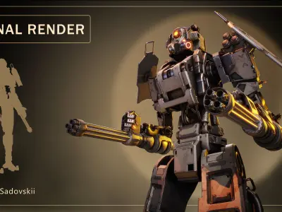 Military Robot Low-poly 3D model