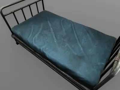 Hospital Bed Animated Rigged Low-poly 3D model
