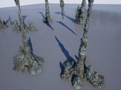 Cave Formations Low-poly 3D model