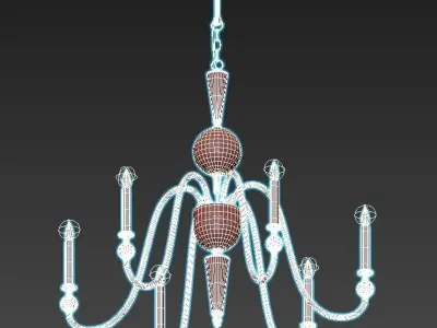 lightstar chandelier with glass shades 3D model