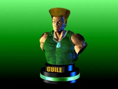 GUILE STREET FIGHTER VIDEO GAMES BUST 3D print model