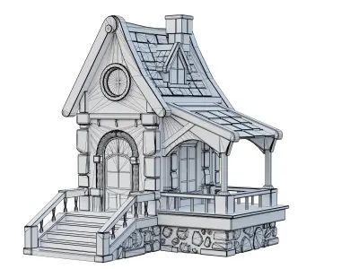 Stylized House 03 Low-poly 3D model