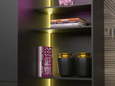 TV Unit with Decors Low-poly 3D model