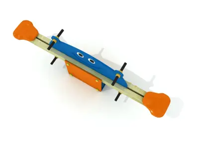 Kids Game Play Equipment 007 Frog Seesaw 3D model