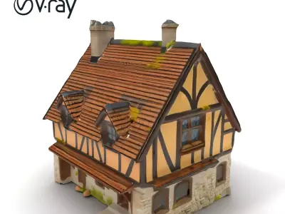 Medieval Cottage House Model Pack Low-poly 3D model