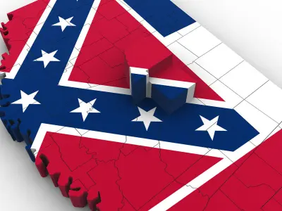 Mississippi Political Map 3D model