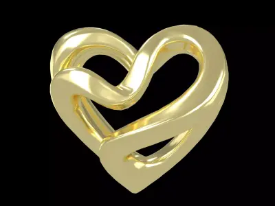 Abstract Heart Shape v1 006 Low-poly 3D model