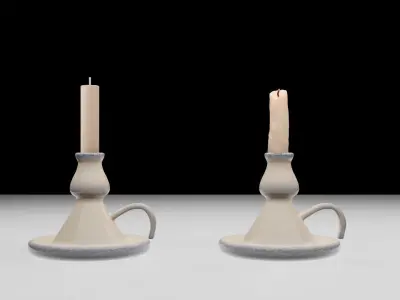 Candlestick and Holder Free 3D model