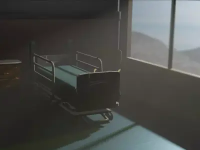 Hospital Bed High and Low Poly Low-poly 3D model