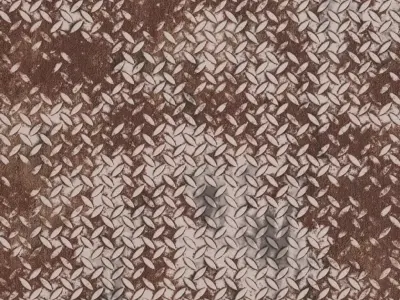 Rusty Copper Metal Diamond Tread Plate PBR Seamless Texture