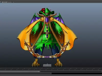 Japanese Mushi-yokai Low-poly 3D model