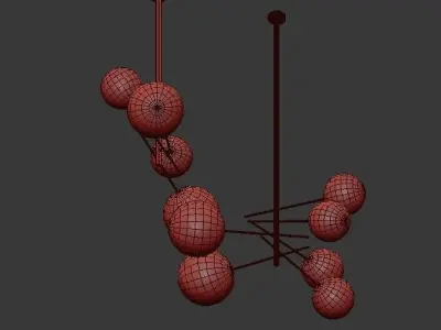 Bolle chandelier with balls hanging from it 3D model
