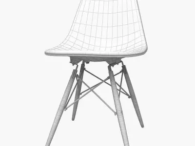 Modern Eames Plastic Chair Low-poly 3D model