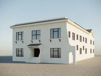 House massing Low-poly 3D model