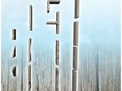 Set of brick walls Alamo Fort - Cowboy USA America ACW American  3D print model