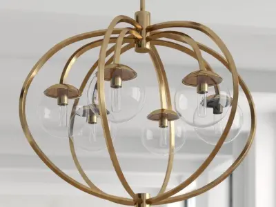 Bynoe 6 - Light Unique Globe Chandelier - 2 Colour 3D model